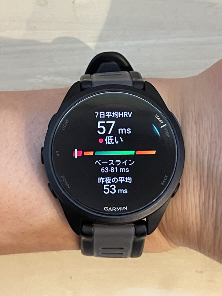 ガーミン HRV 低い